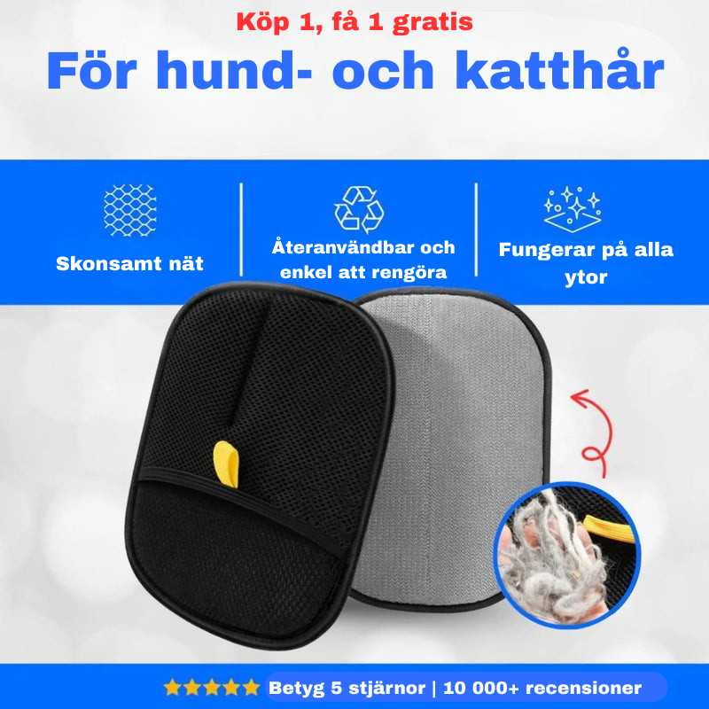 PälsBorttagare™ – Elektrostatiska handskar för smidig borttagning av djurhår (Köp 1, få 1 GRATIS)